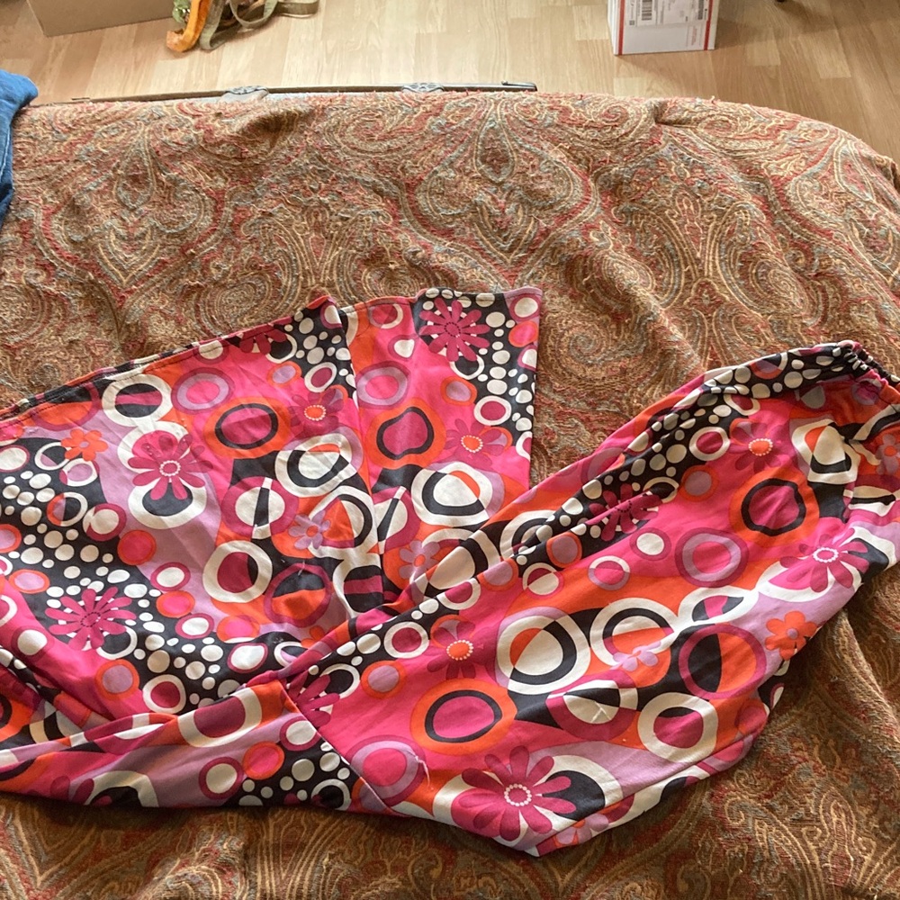 Vibrant Pink and Black Patterned hippie pants Halloween costume